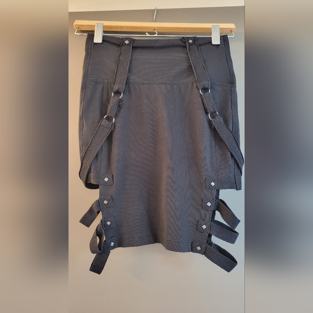 Psylo Slashed High-Waist Mini Skirt S/M Black